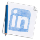 In, network, Social, colour pencil, paper, hand-drawn, linked-in, Linkedin, pencil, linked, hand drawn, Color pencil, media, Page WhiteSmoke icon