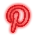 neon, set, Social, media, pinterest Red icon
