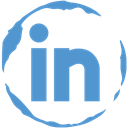 Social, Linkedin, Stamp CornflowerBlue icon