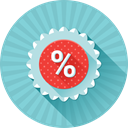 Promotion, %, Badge, Price, Discount SkyBlue icon