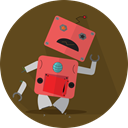 robot, Broken, metal, mechanical, technology, Android, robot expression, Mascot, space, robotic, turn off DarkOliveGreen icon