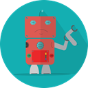 Android, metal, Mascot, technology, robot, turn off, mechanical, space, Broken, robotic, robot expression LightSeaGreen icon