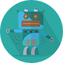 robot, Mascot, Android, metal, robot expression, technology, space, mechanical, robotic LightSeaGreen icon
