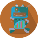 space, fun robot, technology, mechanical, Mascot, robotic, Android, robot expression, metal, robot Chocolate icon