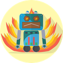 Angry, metal, robot, robotic, mechanical, robot expression, space, Android, Mascot, technology Moccasin icon