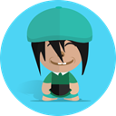 Boy, Cartoon, Character, cheerful, school, smile, Child Turquoise icon