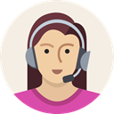 Headset, user, mic, woman, Female, Avatar, support Linen icon