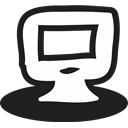 Communication, handrawn, Business, web, screen, monitor Black icon