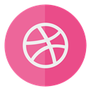 dribbble, media, Social, Circle PaleVioletRed icon