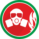 Burn, protect, gasmask, fire Crimson icon