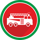 logistics, vehicle, fire, Flame, Car, truck Crimson icon