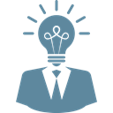 Idea, brainstorming, imagination, bulb, solution, Business, light CadetBlue icon