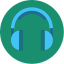 music, Headphone, Blue, songs, media, song, Headset SeaGreen icon