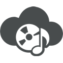 cd rom, music, music note, Cloud computing, entertainment, mp3, Cloud DarkSlateGray icon