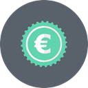 coin, Euro, Money, Currency, Cash DimGray icon