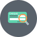 Cheque, Magnifier, Explore, Cash, Check, Finance, banking DimGray icon