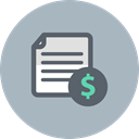 Finance, File, Business, Dollar, document Silver icon