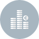 Bank, Cash, Euro, Finance, Coins, Business, Money Silver icon