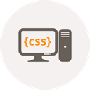 Development, Css, Computer, Coding, editor, Code, html programming WhiteSmoke icon