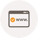 internet, www, window, url, Checked, Browser, Domain WhiteSmoke icon
