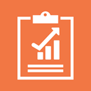 Analytics, graph, report, charts, Clipboard, Monitoring, report sales Coral icon
