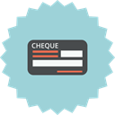 payment, Cheque, Check, Blank, payment methode, Bill LightBlue icon