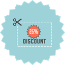 save, Discount, Cut, ecommerce, Price, Coupon, voucher LightBlue icon