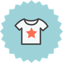 tshirt, clothing, Cloth, Shirt, star, Clothes, t-shirt LightBlue icon