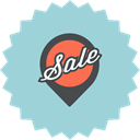 ecommerce, sale, map pointer, pin, location, advertising, Pointer LightBlue icon