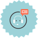 consultant, Bubble, Headset, Service, support, help, customer support LightBlue icon