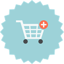 shopping, Cart, Add to cart, ecommerce, plus, buy, Add LightBlue icon
