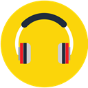 music, play, Audio, sound, media, Headphone Gold icon