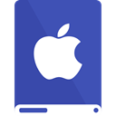 White, drive, indigo, Apple DarkSlateBlue icon