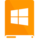 drive, Orange, White, windows DarkOrange icon