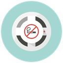 no smoking, smoke alarm, fire alarm, Alarm, smoke detector, Attention, detector LightBlue icon