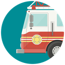 Firemen, fire, Car, firefighters, transport, fire truck, fire fighters DarkCyan icon