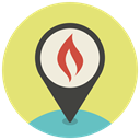 Map, Gps, fire, pin, Pointer, location, navigation Khaki icon