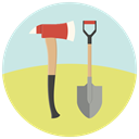 fire, equipment, shovel, repair, tools, Ax, work Khaki icon