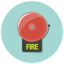fire, danger, fire alarm, Alarm, bell, warning, Alert LightBlue icon