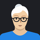 Female, Avatar, grandmother, woman, mature, person, old Black icon