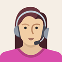 Avatar, woman, support, user, person, Female, Headset Linen icon