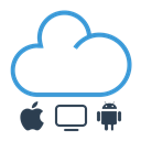sharing, Cloud, shared, work online Black icon