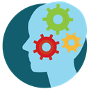 Brain, mind, think, Process SkyBlue icon