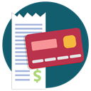 receipt, buy, Purchase, Credit card Teal icon