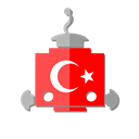 turkey, flag, bot, Tr, telegram, robot Black icon