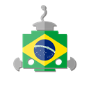 flag, telegram, robot, brazil, bot, Br Black icon