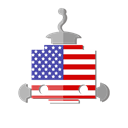 flag, us, robot, bot, usa, telegram, united states of america Black icon