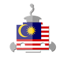malaysia, robot, bot, telegram, my, flag Black icon