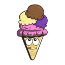 cone, Emoji, Cartoon, Cream, Ice Black icon