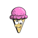 Cartoon, Emoji, cone, Ice, Cream Black icon